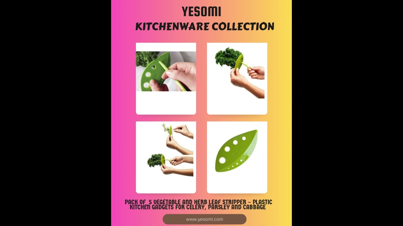 Pack Of_5 Vegetable And Herb Leaf Stripper – Plastic Kitchen Gadgets for Celery, Parsley And Cabbage