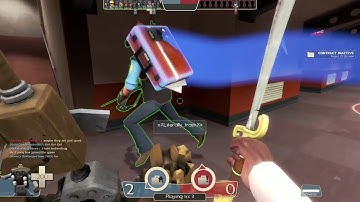 tf2:script kiddie with sniper aimbot in game