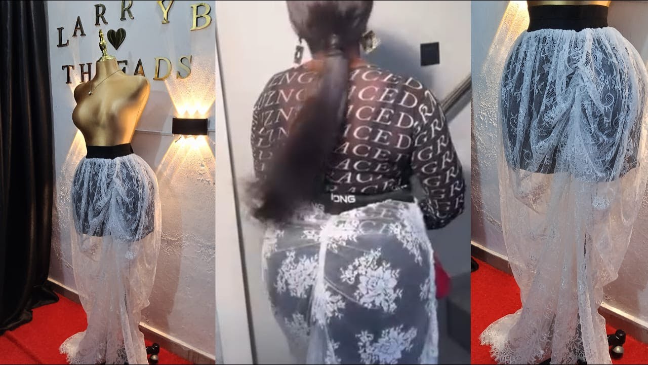 How to Cut & Sew a Draped Ruched Lace Skirt with Inner Mini - YouTube