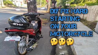 How to fix HARD STARTING motorcycle | SUZUKI SMASH 115 | DIY basic tips