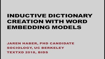 TextXD2018 - Haber - Inductive dictionary creation with word embedding models