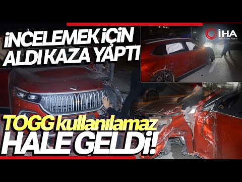 Ehliyetsiz Sürücü İnceleme Bahanesiyle Aldığı TOGG'la Kaza Yaptı