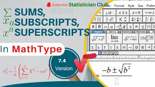 Sums, Subscript and Superscripts in Math type