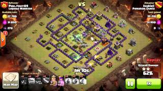 20150210 Hall 9 vs Hall 9 with 15 Witch + 1 Golem + 6 balloon [Phu_Thuy defeat ^^]