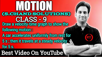 Draw a velocity-time graph to show the following motion : A car accelerates uniformly from rest for