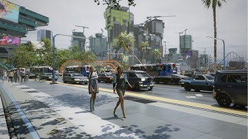 Cyberpunk 2077 - Relaxing Lifelike Walking Scenes (4K Path Tracing Modded Graphics)