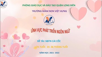 Nhận biết tập nói: Cái cốc: Nhà trẻ