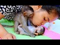 Mom can't stop loving both adorable babies - Mom kiss comfort Jerry so sweet after milk