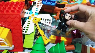 Satisfying Building Blocks Marble Run #513 Electric two Elevator House windmill funny animals live21