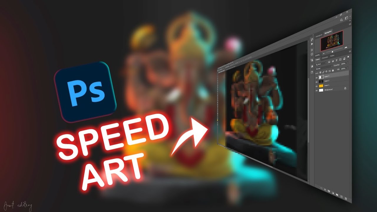 Ganesh ji🙏❤ photoshop speed art🔵