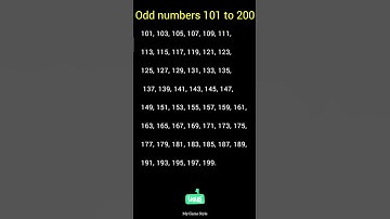 List of Odd Numbers 101 to 200 #knowledge #shorts