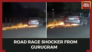 WATCH: Speeding Car Hits Bike, Drags It For 4 Km In Gurugram, Car Drags Bike After Youth Fall Off
