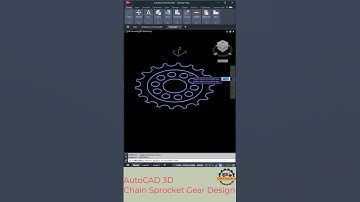 Chain Sprocket Gear Design in AutoCAD 3D | AutoCAD 3D Modeling Tutorial #shorts