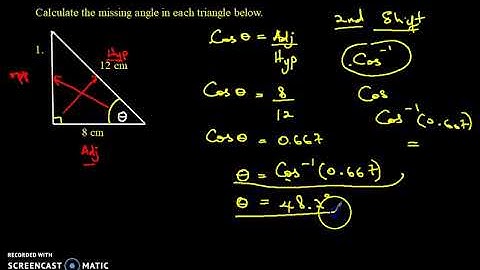 Trigonometric Ratios - Finding Unknown Angles In A Right Triangle