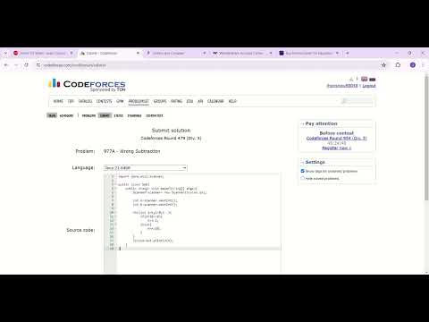 problem 12| Wrong Subtraction| codeforces  | java solution