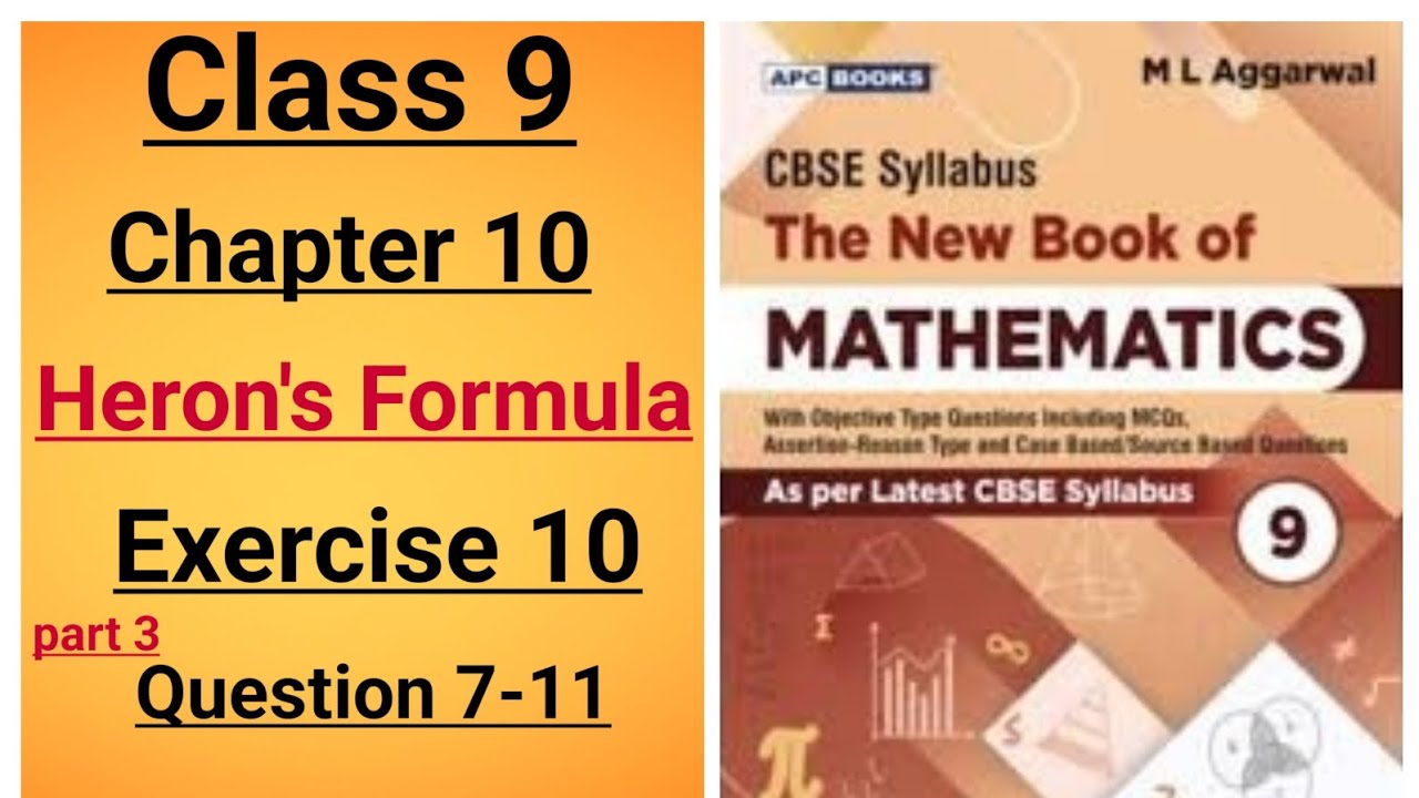 new ml aggarwal class 9th maths chapter 10 Heron's Formula exercise 10 ...