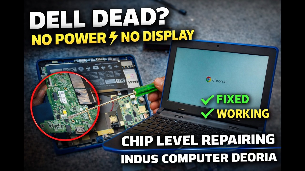 Dell Laptop No Power No Display | Chip Level Repairing in Deoria | Indus Computer