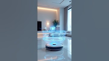 AI Robot Vacuum Cleaner with 3D holographic room scanning. #AIVacuum #smarthome