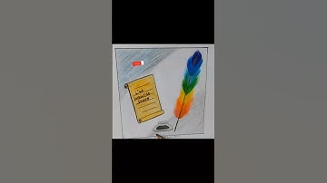 How to draw Parchment Scroll And Feather pencil pen easy Step by step drawing