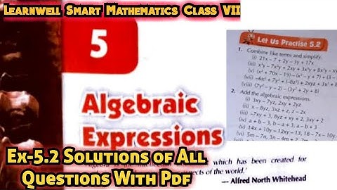 Learnwell smart Maths Class 7 Unit 5 Ex 5.2 Solutions| Class 7 learnwell maths Ex 5.2 Solutions Pdf