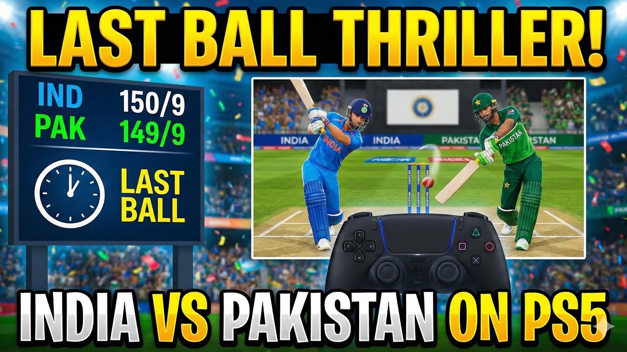 Last Ball Finish! 🇮🇳 vs 🇵🇰 Short Match Thriller #explore #cricket #ps5 ...