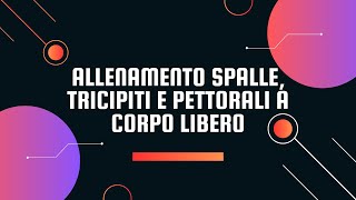 ALLENAMENTO SPALLE, TRICIPITI E PETTORALI A CORPO LIBERO