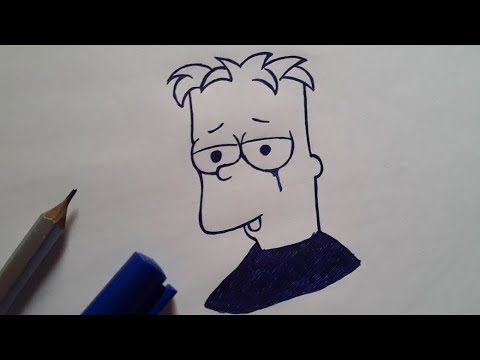 COMO DESENHAR O BART SIMPSON TRISTE, Bart Simpson SAD