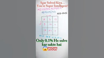 Top Missing Number Puzzle For Competitive Exams | #shorts #reasoning #shortvideo