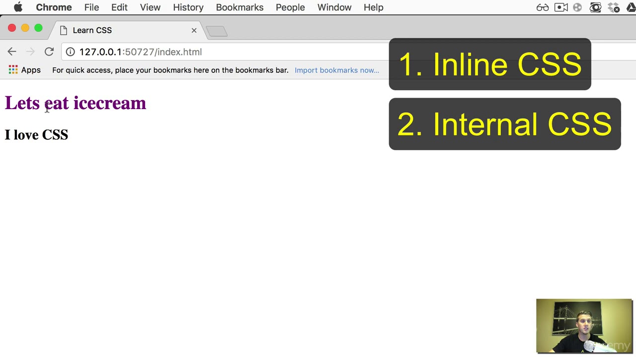 How to use Inline, Internal and External CSS - YouTube