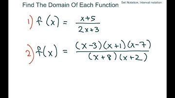Find The Domain Of Each Rational Function. Set Notation, Interval Notation
