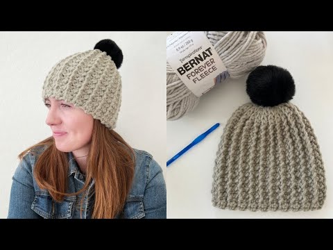 Crochet Back Loop Mesh Stitch Hat - YouTube