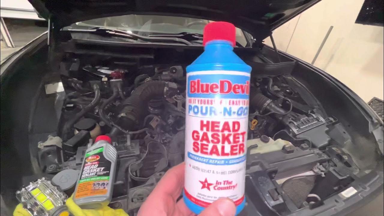 bluedevil head gasket sealer on v8 infiniti fx50s YouTube