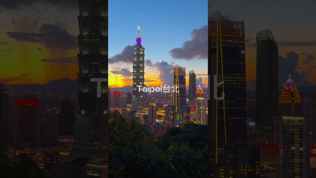 Best sunset view over Taipei city just a 12  hike up Elephant mountain Taipei 101 city skyline