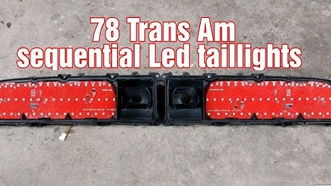 installing sequential led tailights for 78 trans am