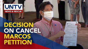 Comelec to decide on petition to cancel Marcos