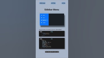 Modern Sidebar Menu CSS | Responsive & Animated Tutorial🔥 #css #coding #shorts #webdesign #cssshorts