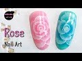 Rose  Flower Nail Art (gel nails)