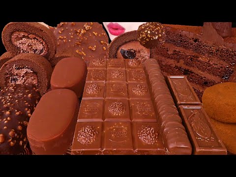 【咀嚼音】チョコレートパーティー、フェレロロシェチョコレート、アイスクリーム、チョコ菓子、チョコ餅、ガナッシュケーキ、チョコロール｜CHOCOLATE PARTY｜EATING SOUNDS｜먹방
