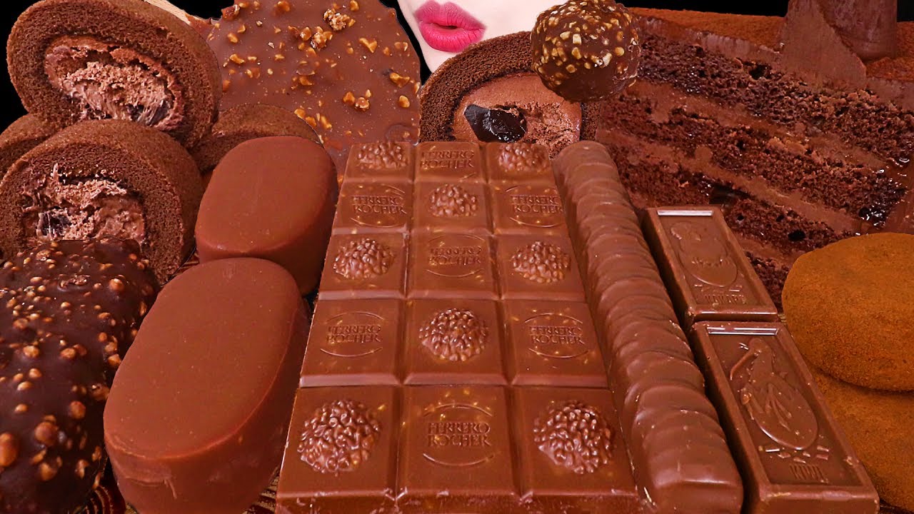 ASMR MUKBANG｜CHOCOLATE PARTY * FERRERO ROCHER ICE CREAM, TICO, TWIX, MOCHI, CAKE 페레로로쉐 초콜릿 파티｜디저트 먹방