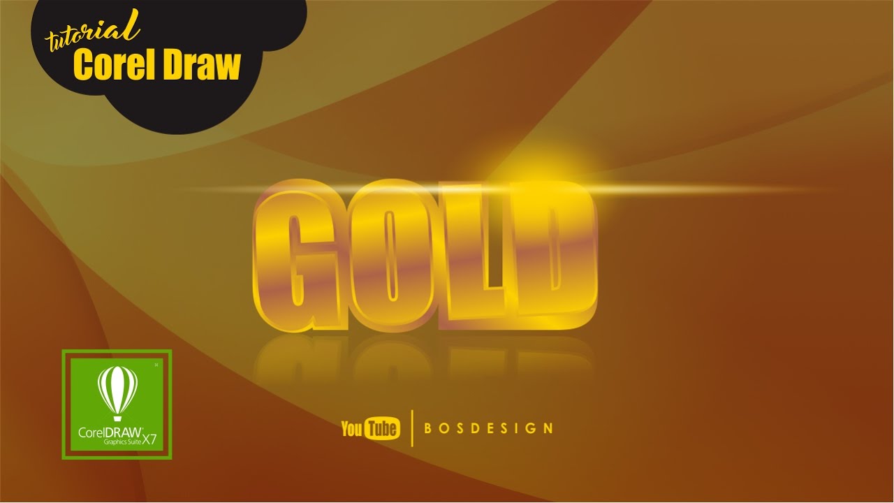  CorelDraw  Tutorial 3D Gold text Effect Cara membuat 