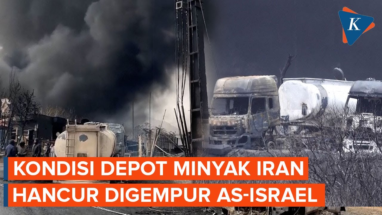 Situasi Depot Minyak Iran yang Dibombardir AS-Israel, Asap Hitam Membumbung Tinggi