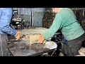     Danger Zone: Powerful Stump Splitting Machine at Full Capacity
