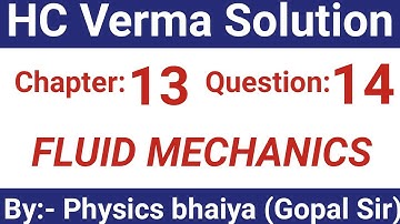H.C. Verma Solutions - Fluid Mechanics - Chapter 13, Question 14