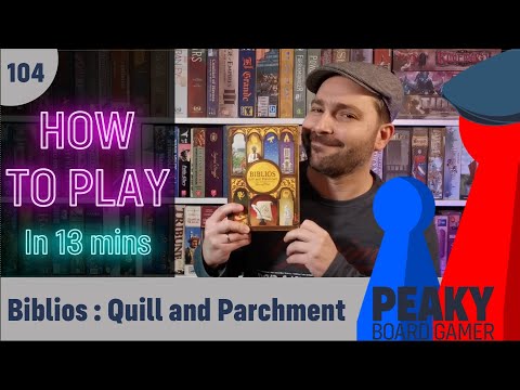 How to play Biblios Quill and Parchment board game - Full teach - Peaky Boardgamer