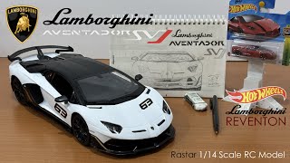 Rastar Lamborghini Aventador SVJ 1/14 Scale RC Model, Hot Wheels Lamborghini Reventon