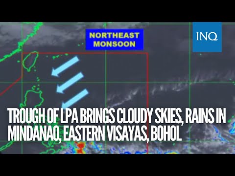 Trough of LPA brings cloudy skies, rains in Mindanao, Eastern Visayas, Bohol