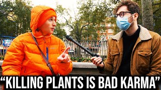 Vegetarian Monk Decides to Challenge Vegan Activist