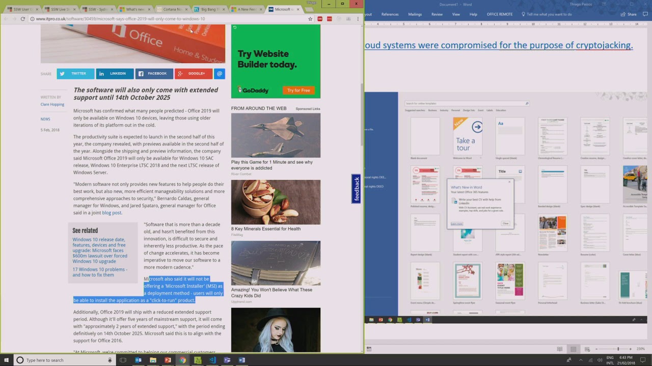 microsoft office 2016 vs 2019