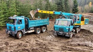 TATRA 815 UDS 114, TATRA 815 S3, New Holland backhoe - digging a pond