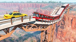 Cars vs Broken Bridge 😱 BeamNG Drive screenshot 1